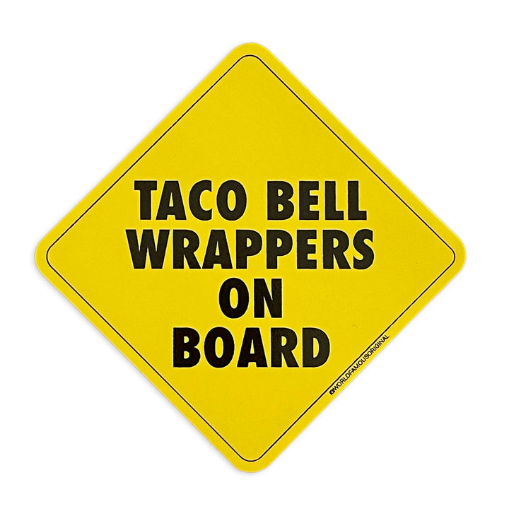 Taco Bell Wrappers On Board Sticker