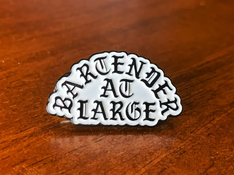 Bartender at Large Old English Pin